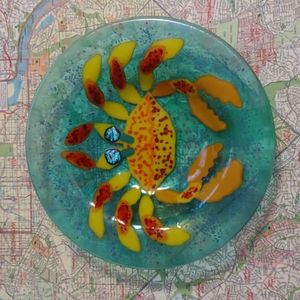 Darcy Abbott Fused Glass Crab Bowl